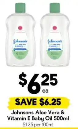 Drakes Johnsons Aloe Vera & Vitamin E Baby Oil offer
