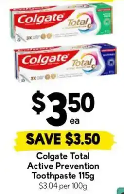 Drakes Colgate Total Active Prevention Toothpaste offer