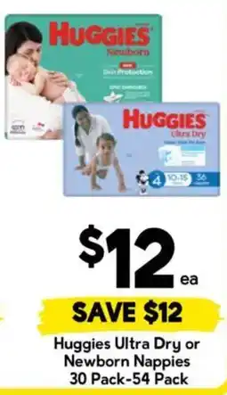 Drakes Huggies Ultra Dry or Newborn Nappies offer