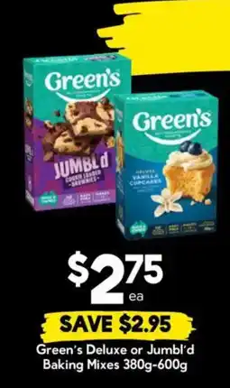 Drakes Green's Deluxe or Jumb'l'd Baking Mixes offer