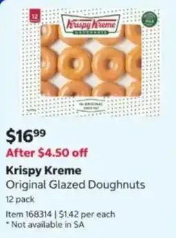 Costco Krispy Kreme Original Glazed Doughnuts offer