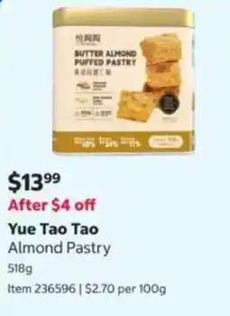 Costco Yue Tao Tao Almond Pastry offer