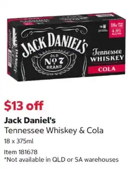 Costco Jack Daniel's Tennessee Whiskey & Cola offer