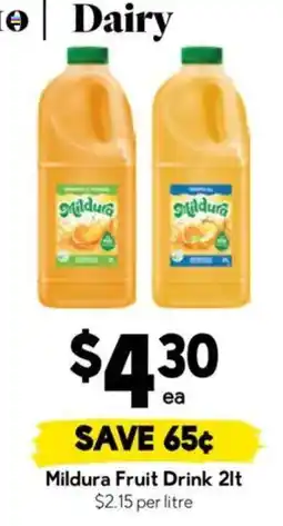 Drakes Mildura Fruit Drink offer