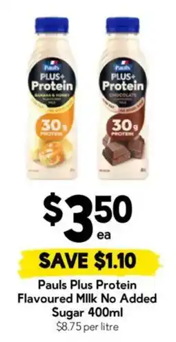 Drakes Pauls Plus Protein Flavoured Milk No Added Sugar offer