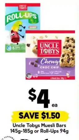 Drakes Uncle Tobys Muesli Bars offer