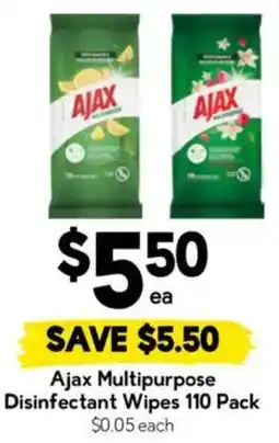 Drakes Ajax Multipurpose Disinfectant Wipes offer