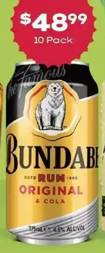 Thirsty Camel Bundaberg Original & Cola offer