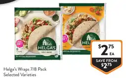 Foodworks Helga's Wraps Selected Varieties offer