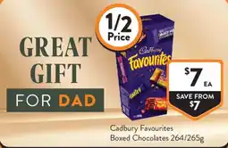 Foodworks Cadbury Favourites Boxed Chocolates offer