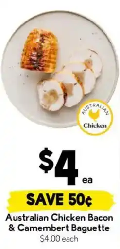Drakes Australian Chicken Bacon & Camembert Baguette offer