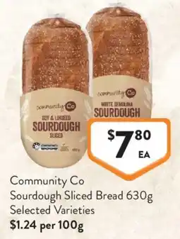 Foodworks Community Co Sourdough Sliced Bread offer