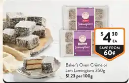 Foodworks Baker's Oven Crème or Jam Lamingtons offer