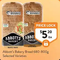 Foodworks Abbott's Bakery Bread offer