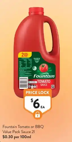 Foodworks Fountain Tomato Sauce offer