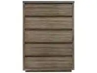LivingStyles Flavio Acacia Timber 5 Drawer Tallboy offer
