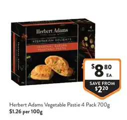 Foodworks Herbert Adams Vegetable Pastie offer