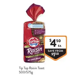 Foodworks Tip Top Raisin Toast offer
