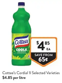Foodworks Cottee's Cordial offer