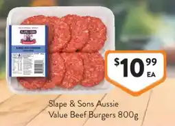 Foodworks Slope & Sons Aussie Value Beef Burgers offer