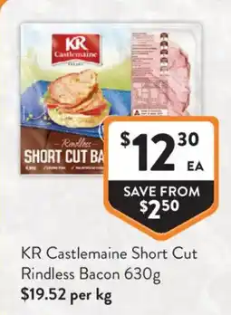 Foodworks KR Castlemaine Short Cut Rindless Bacon offer