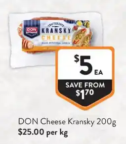 Foodworks DON Cheese Kransky offer