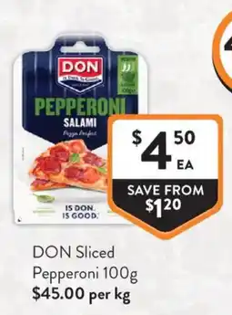 Foodworks DON Sliced Pepperoni offer