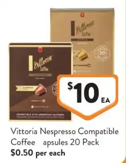 Foodworks Vittoria Nespresso Compatible Coffee Capsules offer