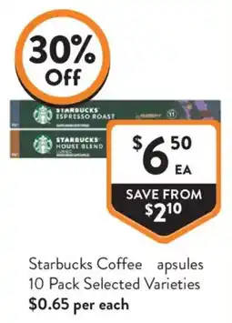 Foodworks Starbucks Coffee Capsules offer