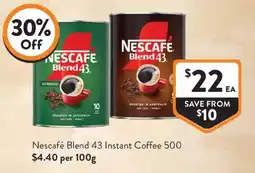 Foodworks Nescafe Blend 43 Instant Coffee offer