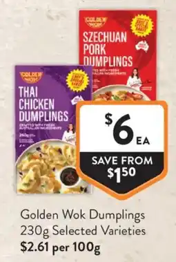 Foodworks Golden Wok Dumplings offer