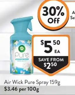 Foodworks Air Wick Pure Spray offer