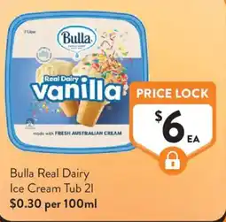 Foodworks Bulla Real Dairy Ice Cream Tub offer