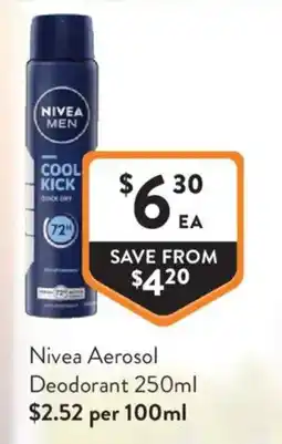 Foodworks Nivea Aerosol Deodorant offer