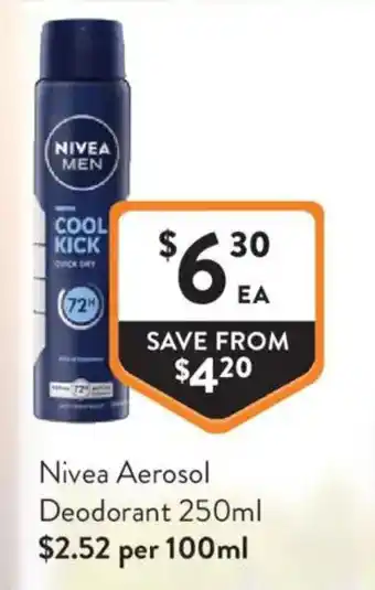 Foodworks Nivea Aerosol Deodorant offer