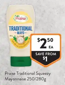 Foodworks Praise Traditional Squeezy Mayonnaise offer
