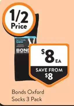 Foodworks Bonds Oxford Socks 3 Pack offer