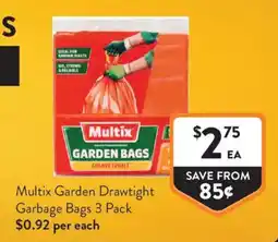 Foodworks Multix Garden Drawtight Garbage Bags offer