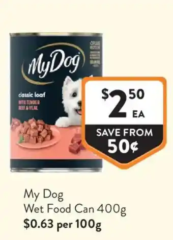Foodworks My Dog Wet Food Can offer