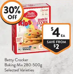 Foodworks Betty Crocker Baking Mix Selected Varieties offer