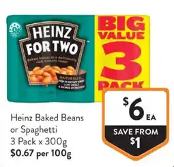 Foodworks Heinz Baked Beans or Spaghetti offer