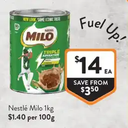 Foodworks Nestlé Milo offer