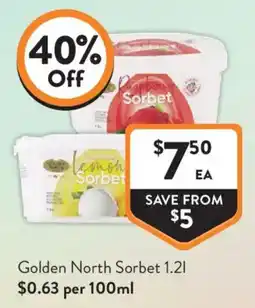 Foodworks Golden North Sorbet offer