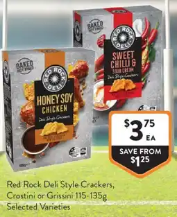 Foodworks Red Rock Deli Style Crackers, Crostini or Grissini offer