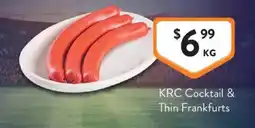 Foodworks KRC Cocktail & Thin Frankfurts offer