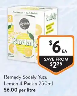 Foodworks Remedy Sodaly Yuzu Lemon offer