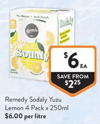 Foodworks Remedy Sodaly Yuzu Lemon offer