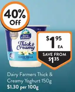Foodworks Dairy Farmers Thick & Creamy Yoghurt offer