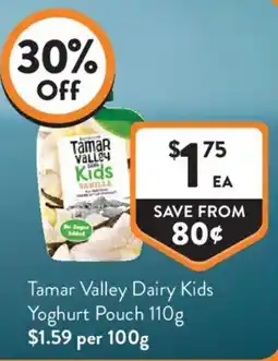 Foodworks Tamar Valley Dairy Kids Yoghurt Pouch offer