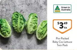 Foodworks Pre-Packed Baby Cos Lettuce Twin Pack offer